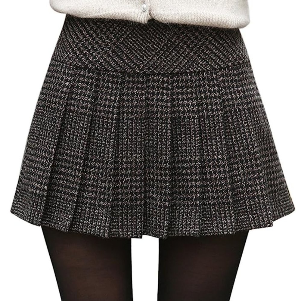 A-Line Wool Blend Pleated Mini Skirt XS *NWT*